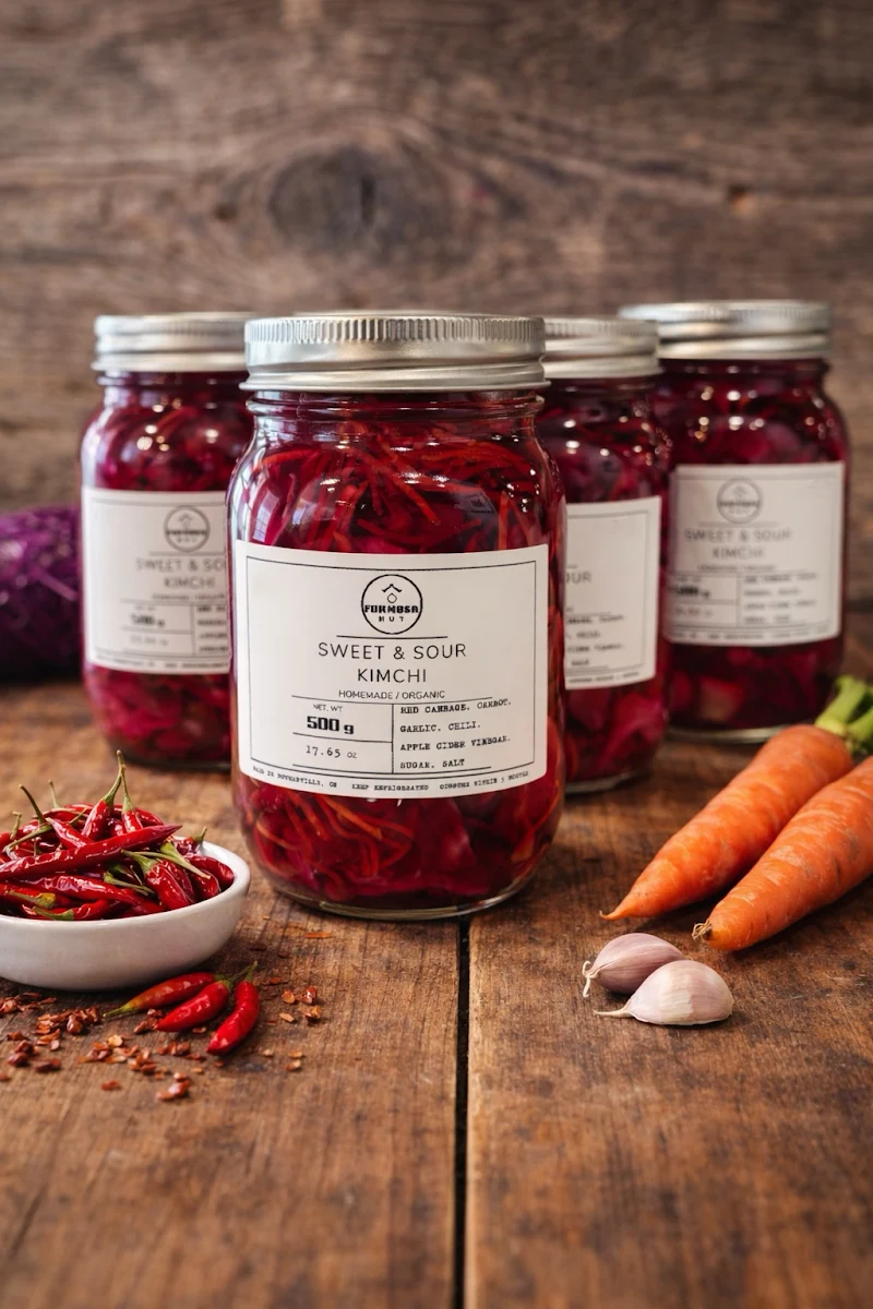 Sweet & Sour Kimchi Red Cabbage 500ml Jar