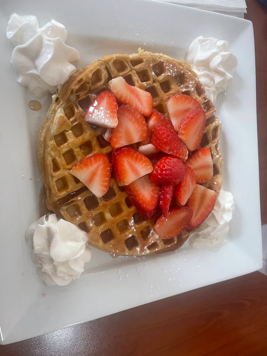 Waffles with Fresh Strawberries