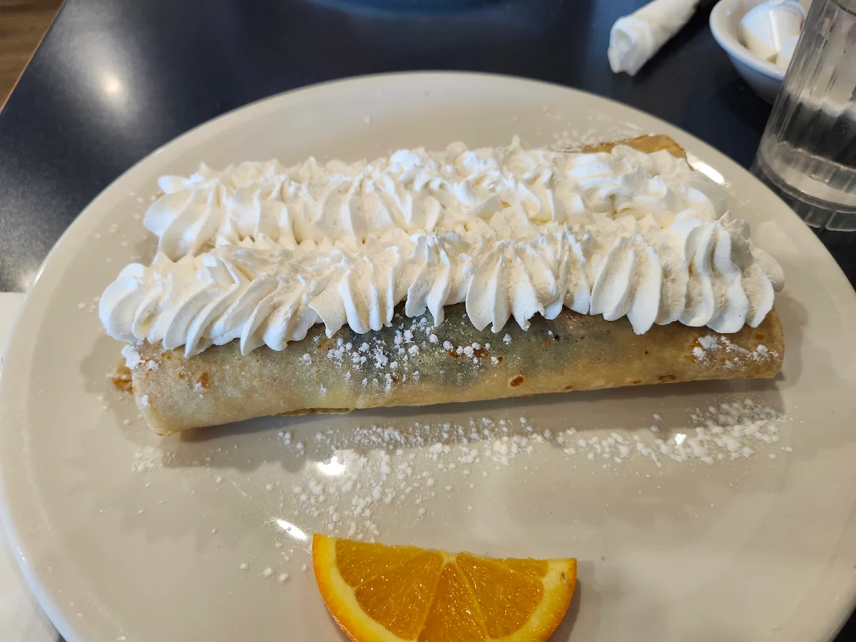 Blueberries Crepes with Whipped Cream
