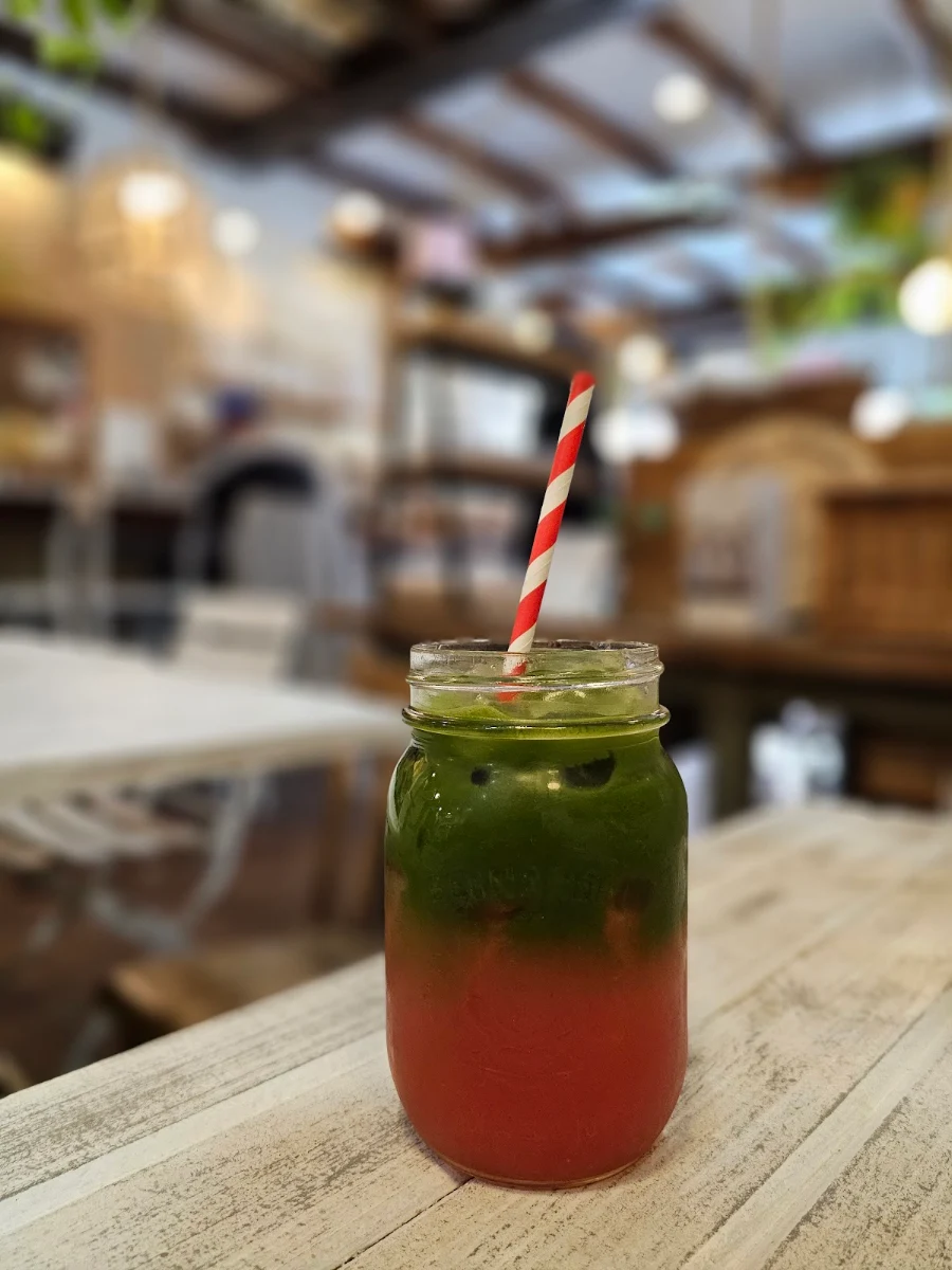 Cherry Limeade Matcha Soda