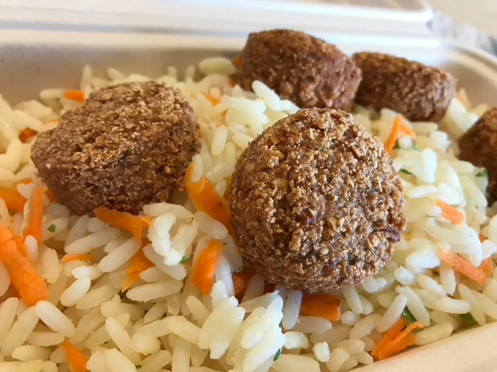 Falafel on Greek Rice