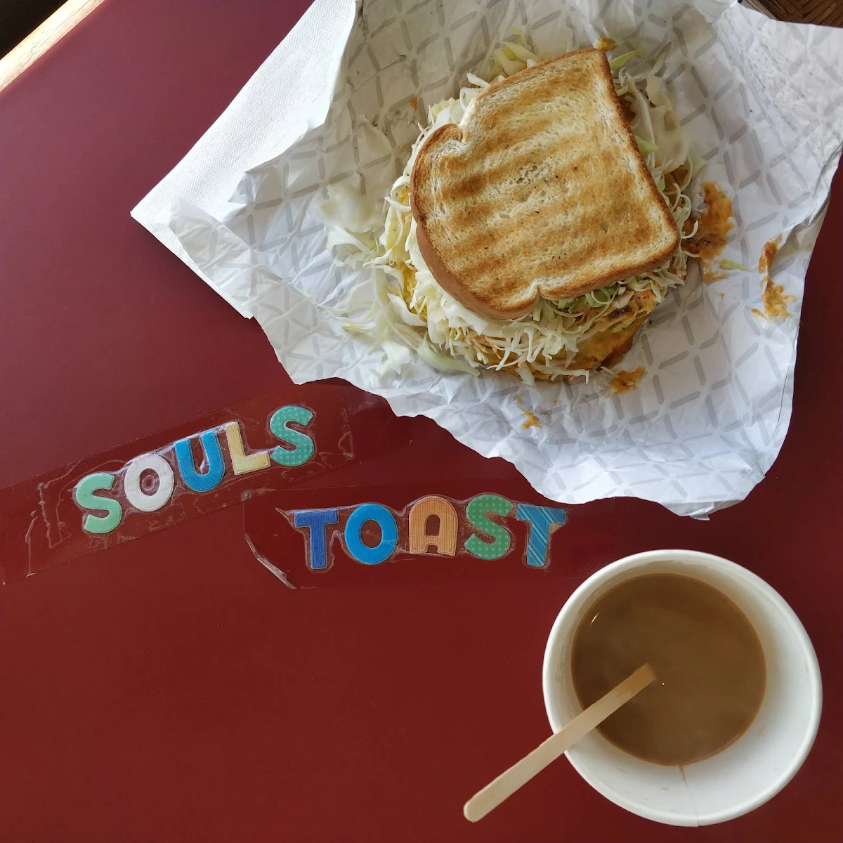 Angry Egg Toast & Korean Instant Coffee