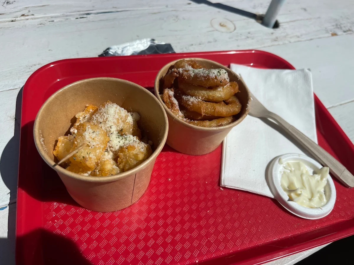 Potato Puff Fries and Onion Rings