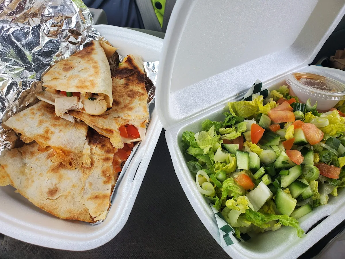 Chicken Quesadilla with a Side Salad