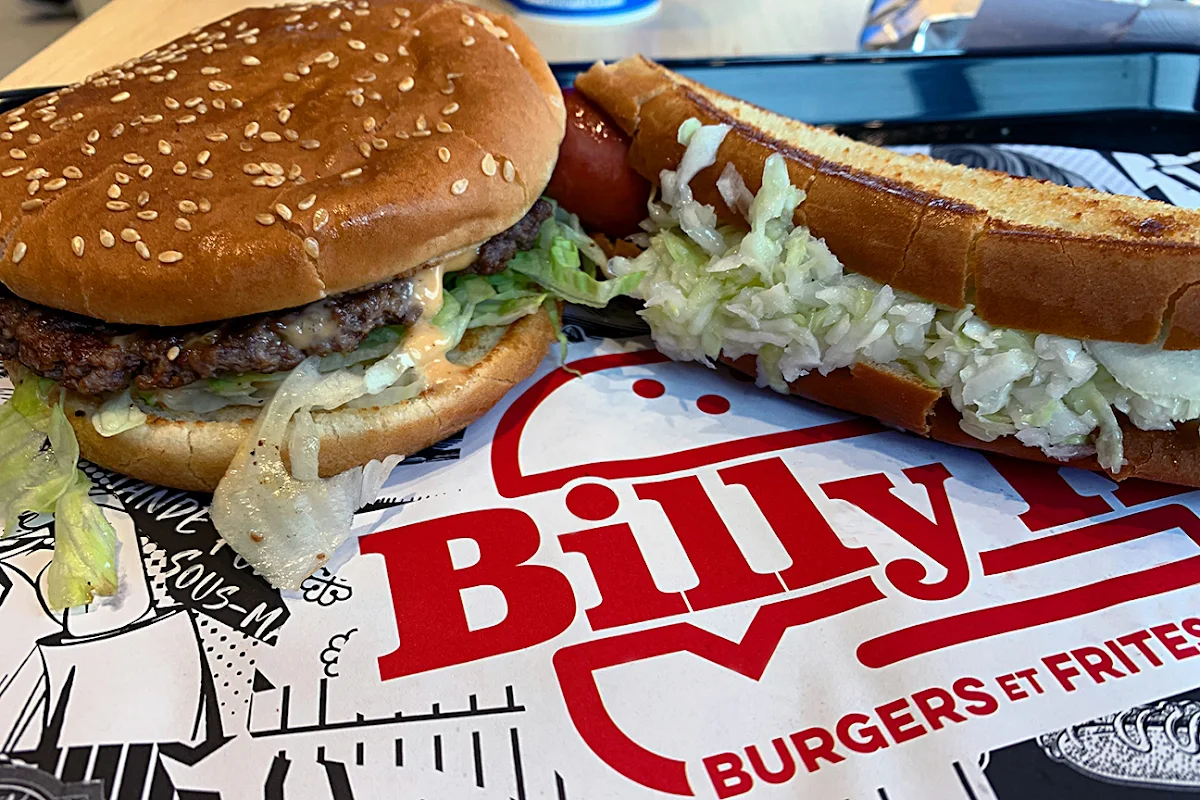 Grilled Hot Dog and Burger