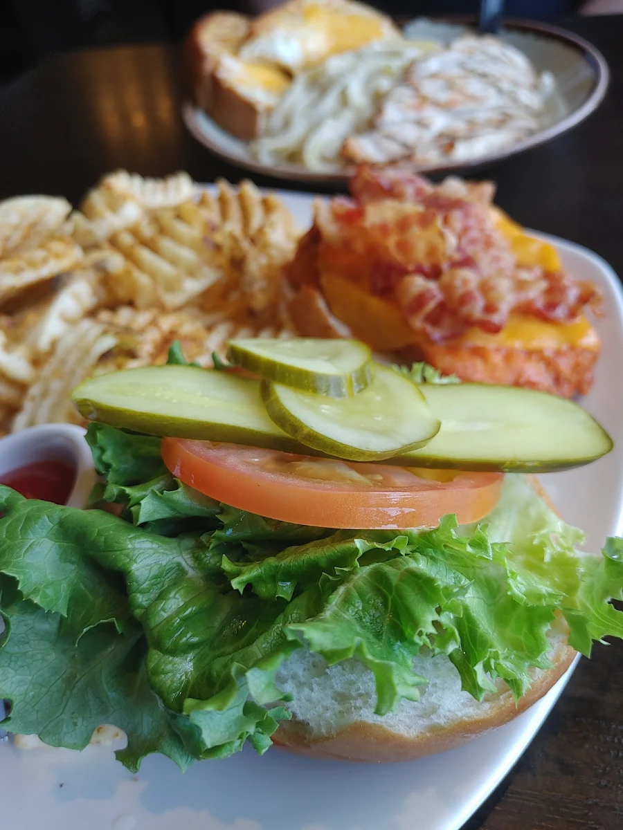 Buffalo Ranch Chicken Burger and Fries