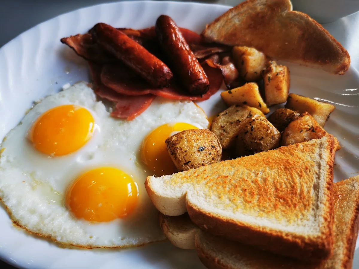 3 Eggs with Bacon Sausage and Ham