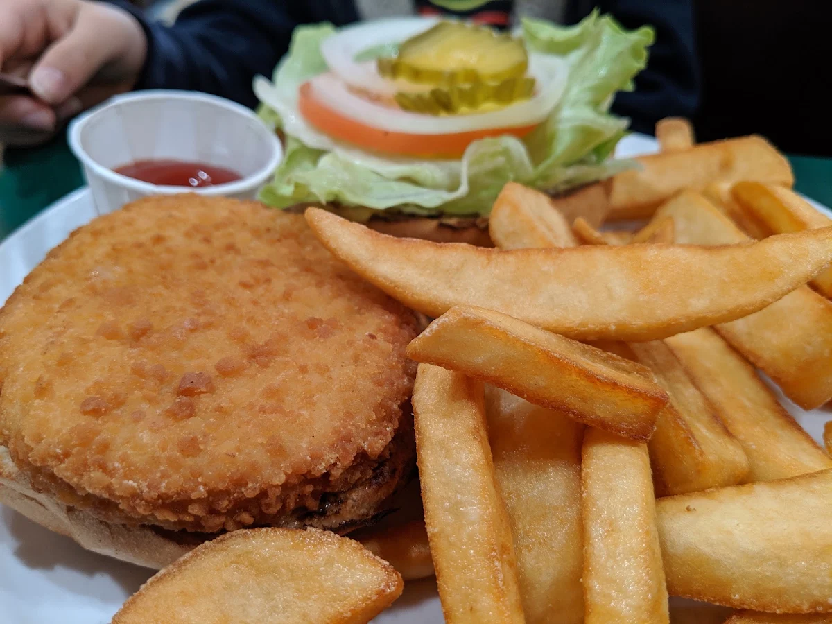 Chicken Burger and Fries