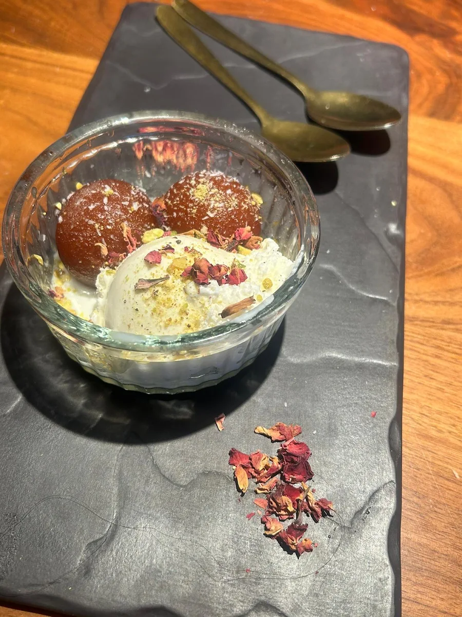 Hot Gulab Jamun with Ice Cream