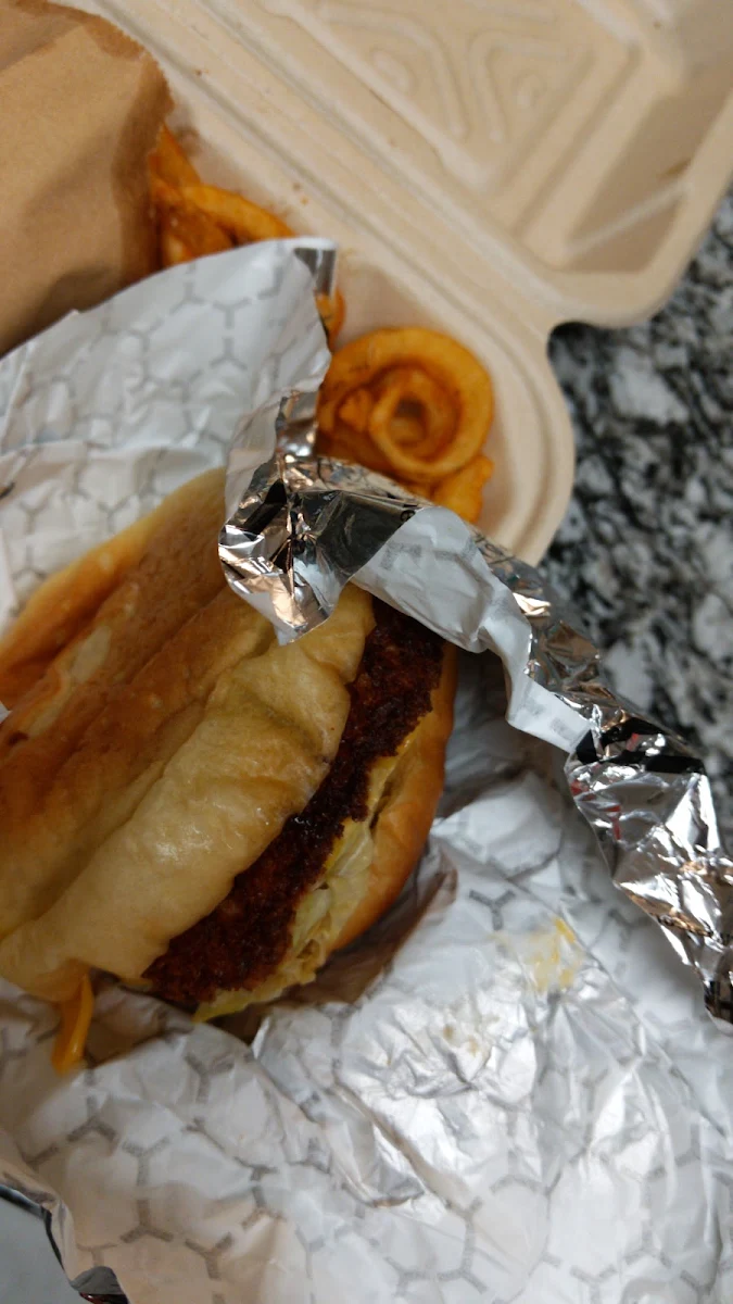 Mushroom Burger and Fries