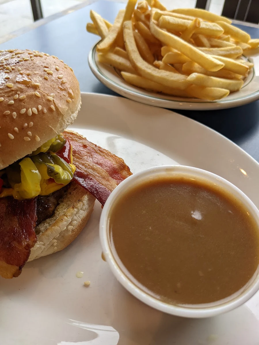 Banquet Burger Fries and Side Gravy Fries