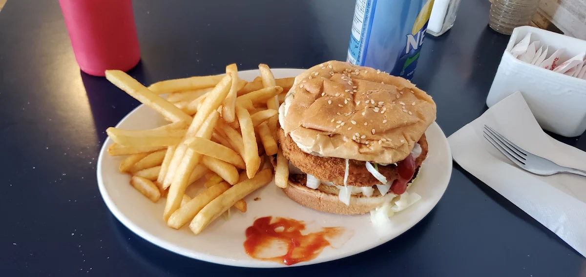 Chicken Burger and Fries