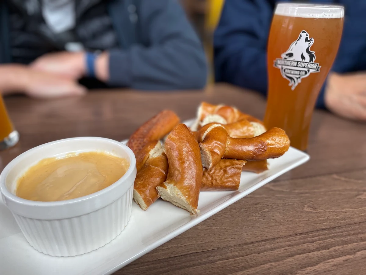 Sour Dough Pretzel with House Made Beer Cheese