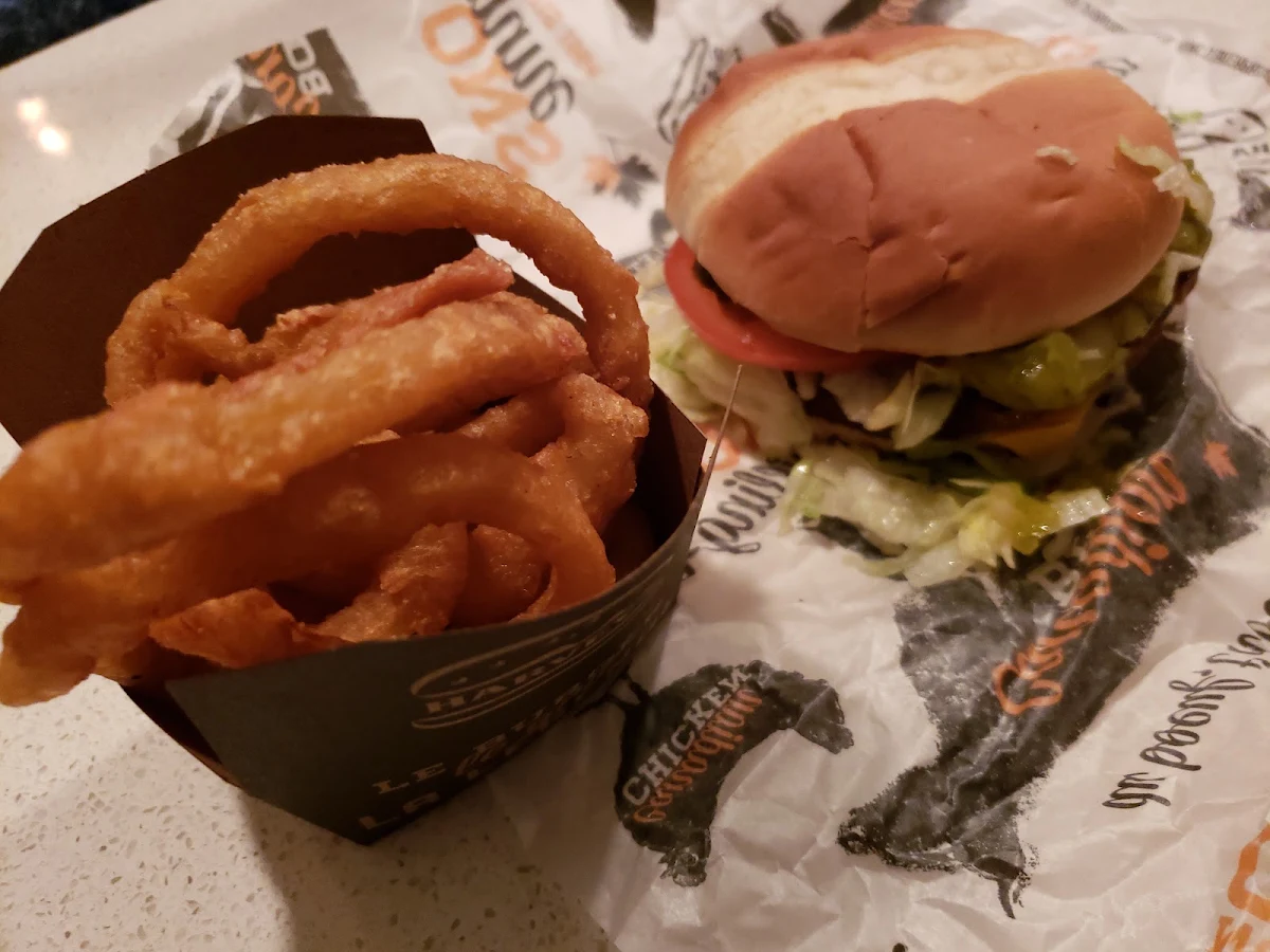 Onion Rings and Hamburger