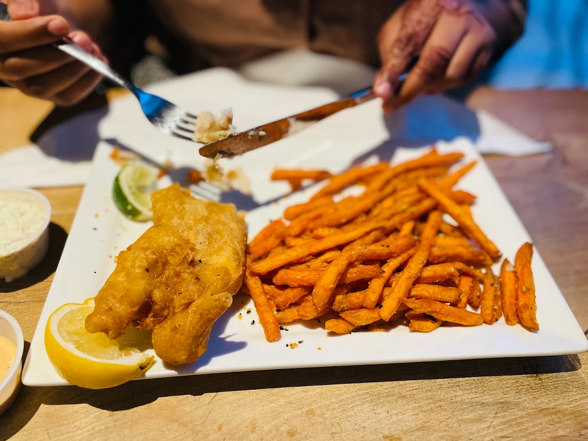 Fish and Chips with Sweet Potato Fries