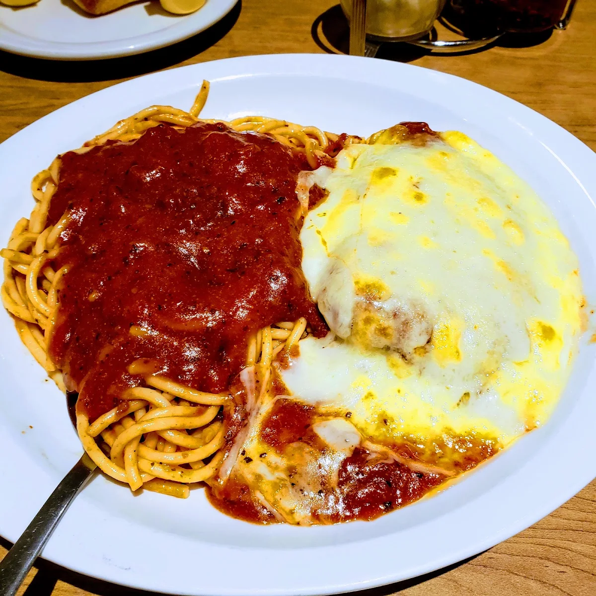 Chicken Parmigiana with Spaghetti