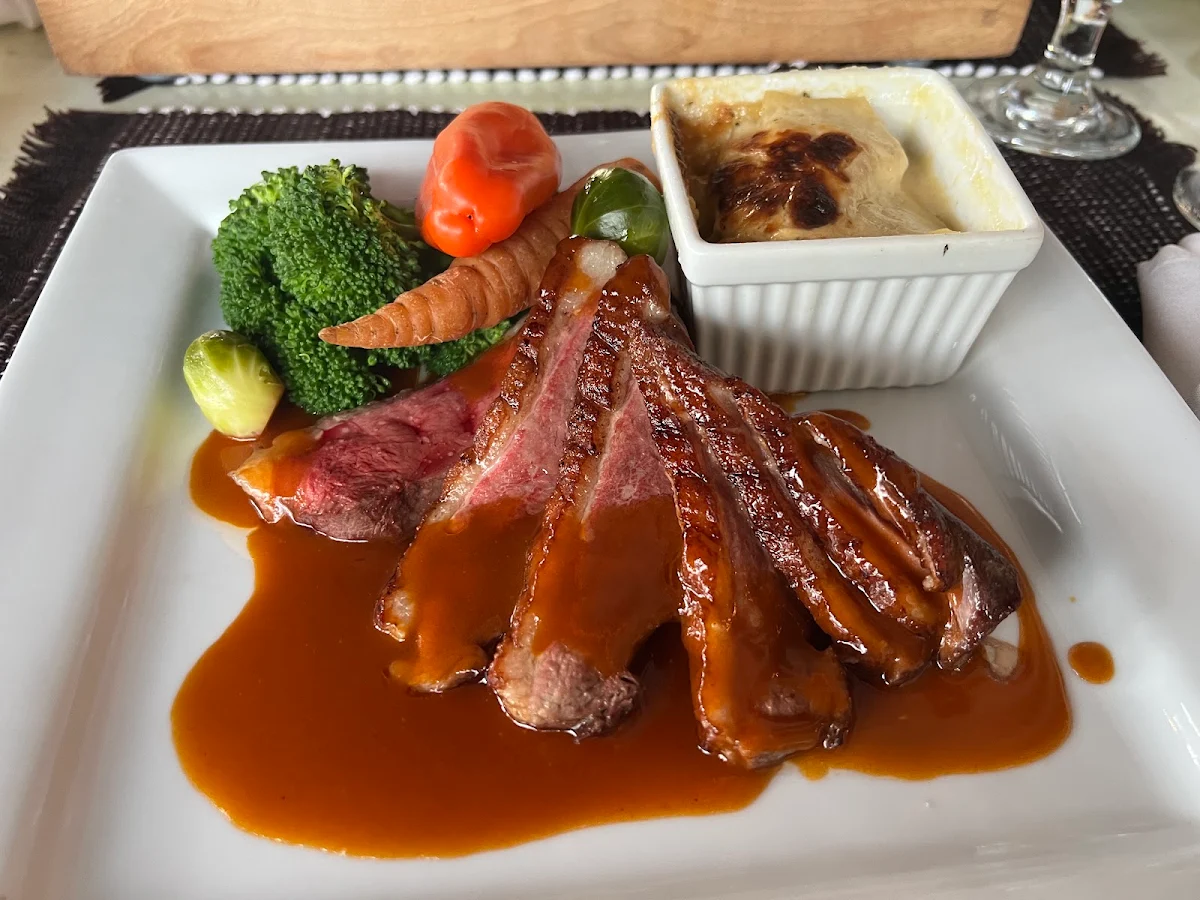 Gently Roasted Magret Duck with Honey Garlic and Ginger Sauce