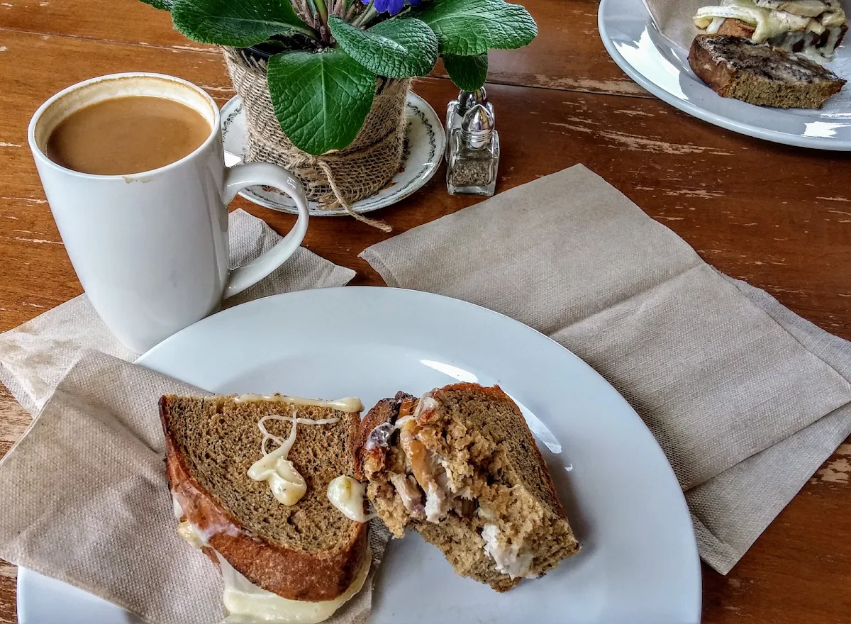 Chicken Sandwich and Americano