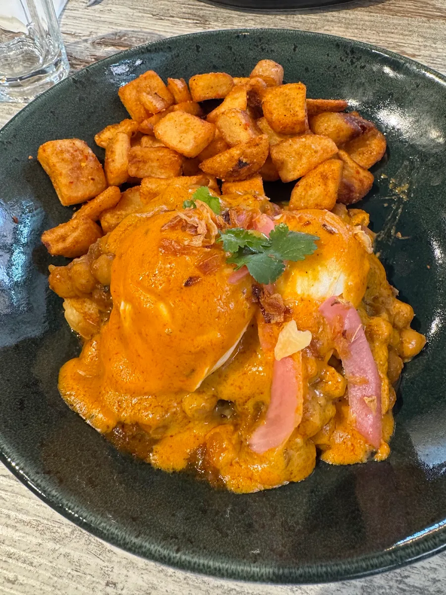 Beef Parotta Eggs Benedict