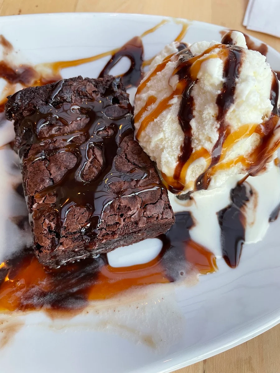 Hot Fudge Brownie and Vanilla Ice Cream