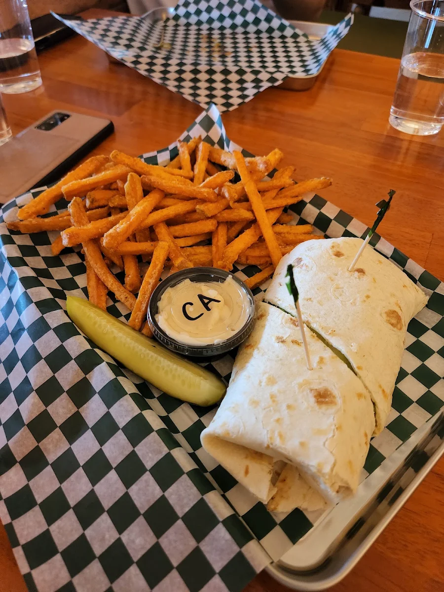 Spicy Chicken Wrap and Fries