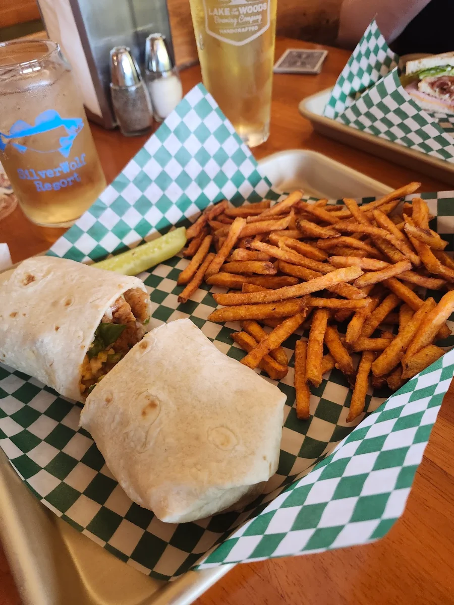 Wrap and Sweet Potato Fries
