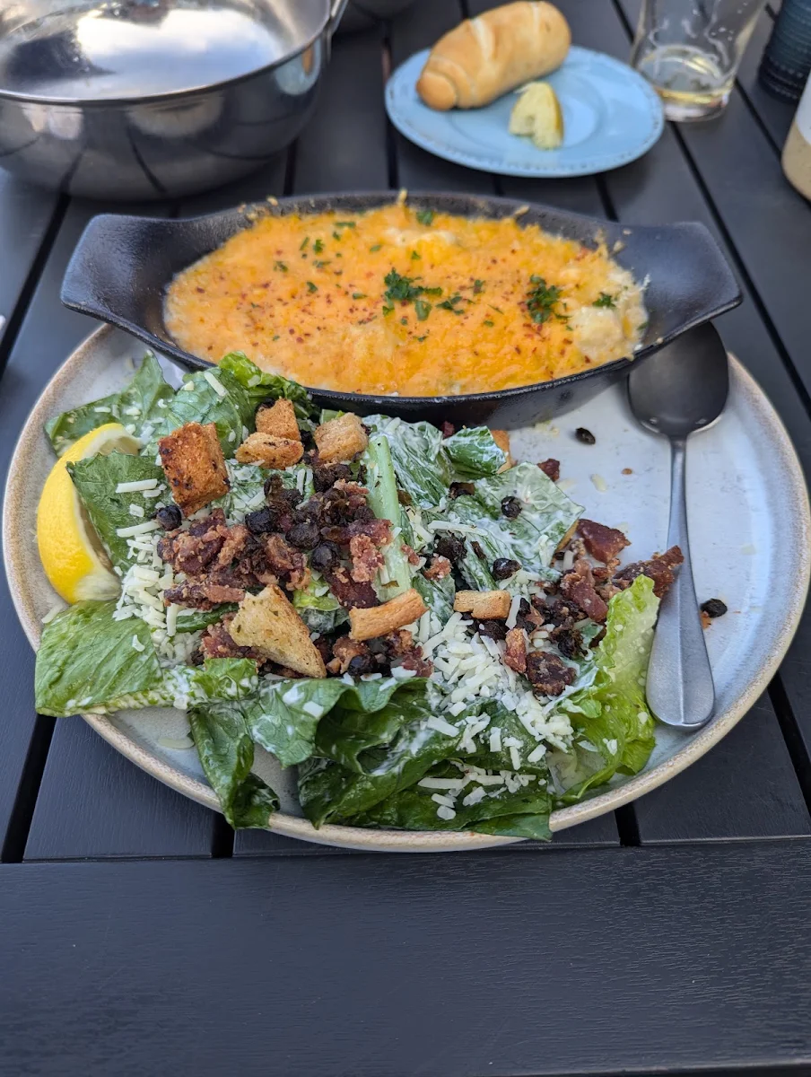 Seafood Bubbly Bake with Ceasar Salad