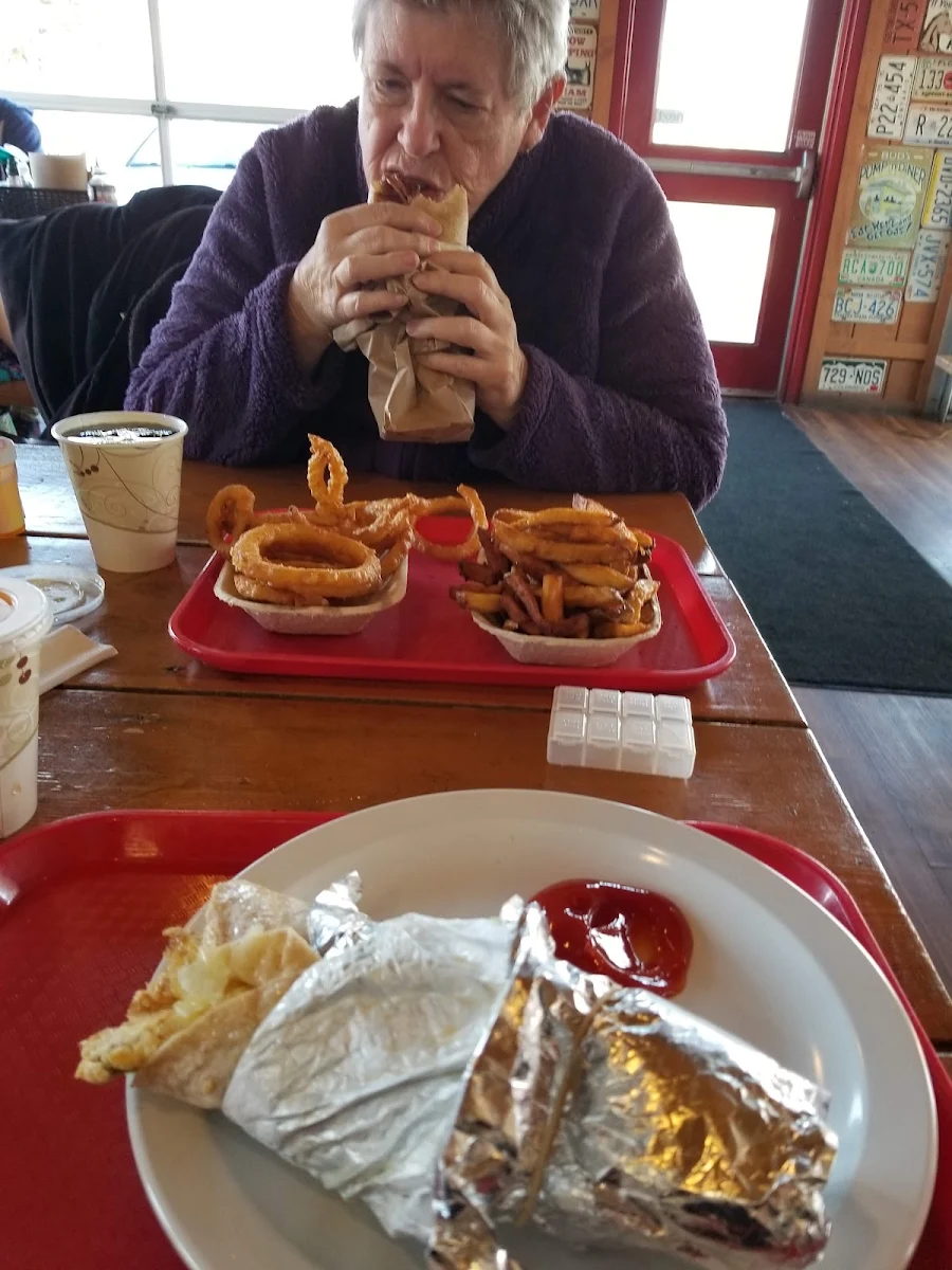 Fried Onion Rings French Fries and a blt Wrap