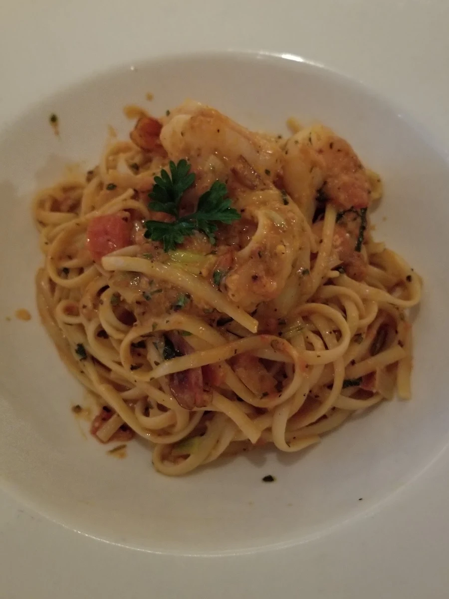 Shrimp Linguine in Pink Cream Sauce