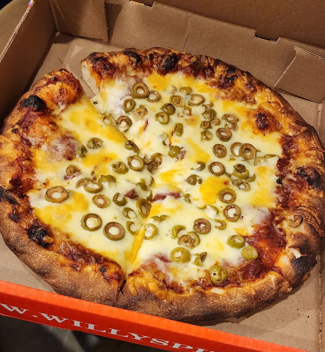 Pepperoni and Green Olives Pizza
