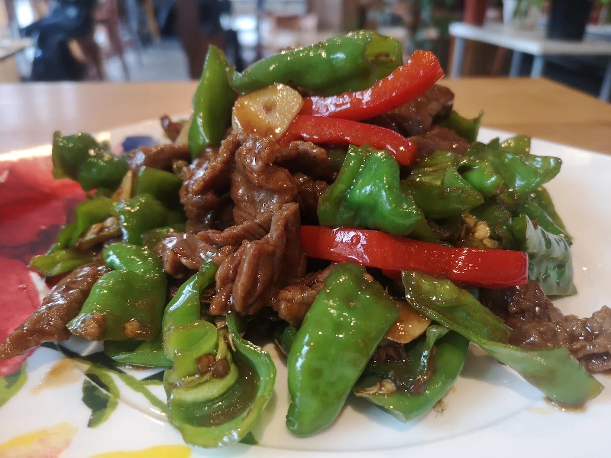 Bœuf Sauté Avec Poivrons Verts Épicé