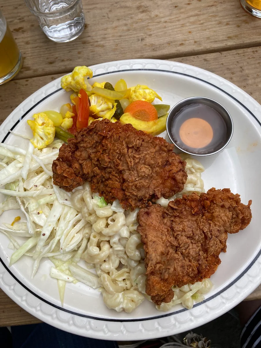 Fried Chicken with Mac and Cheese