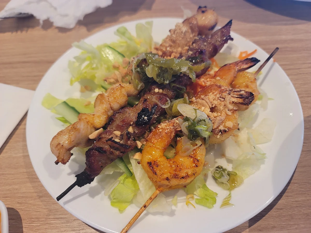 Skewers on Fried Rice
