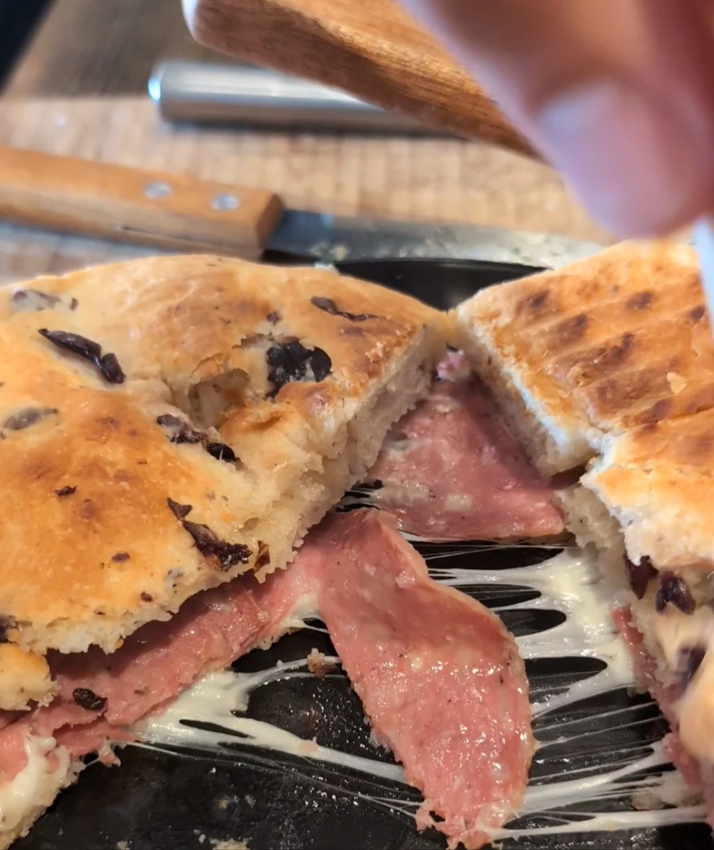 Salami and Provolone Cheese Sandwich