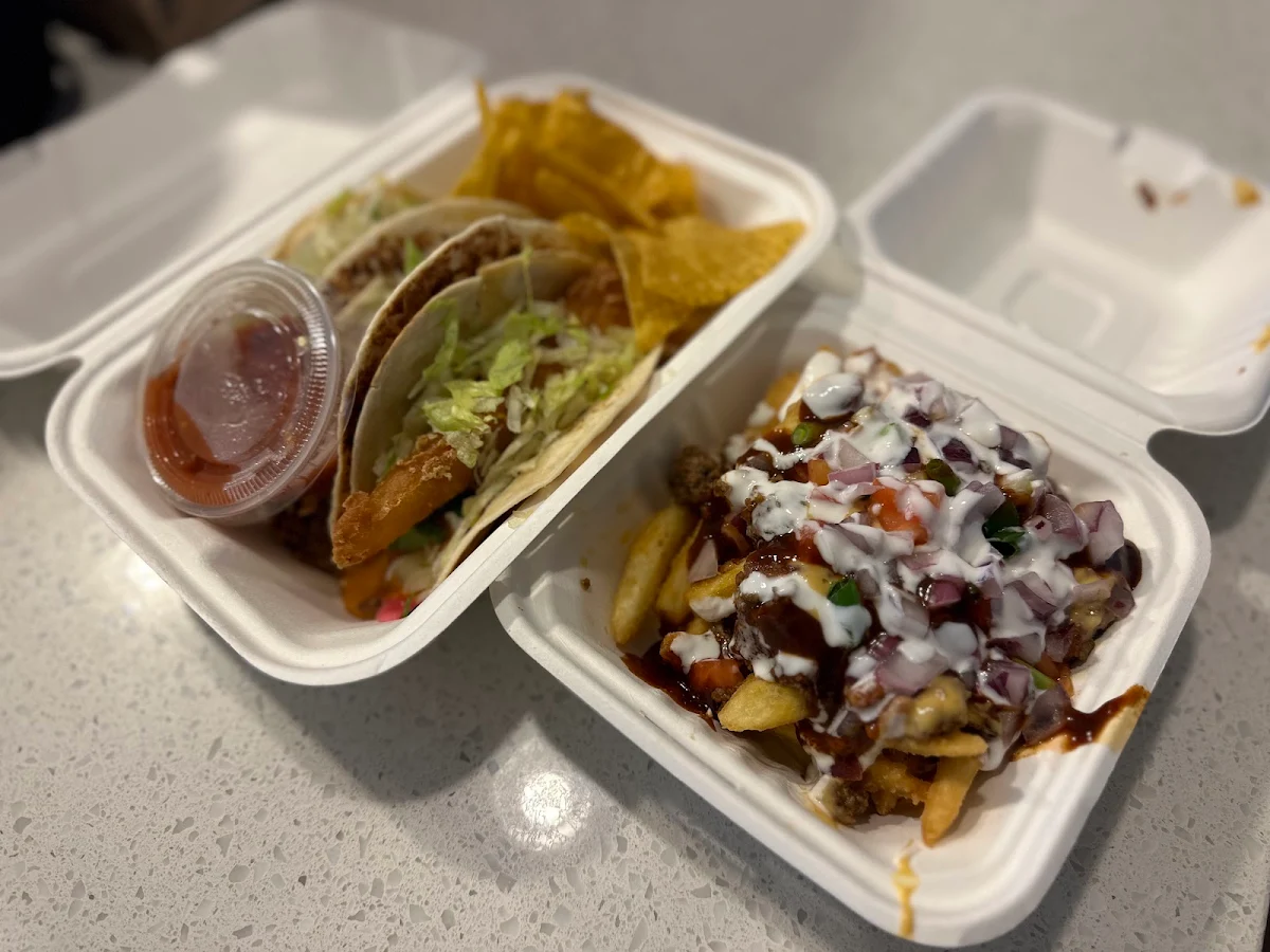 Extreme Fries and Three Tacos