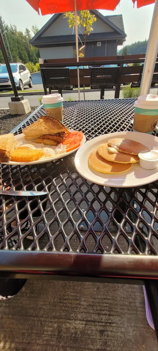 Déjeuner Assiette Sausise Eufs Et Patate Et Assiette Crêpes