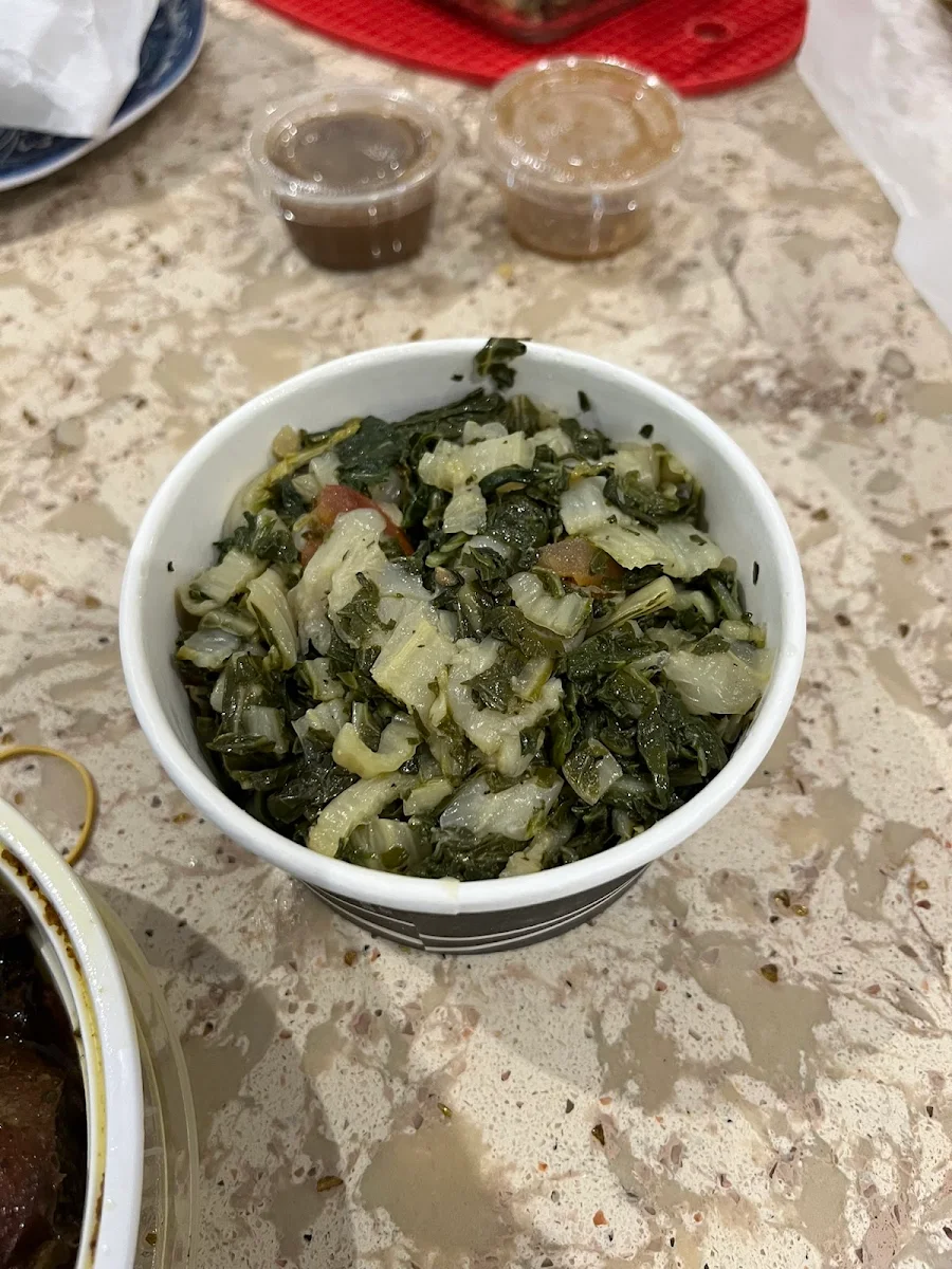 Stew Chicken and Callaloo
