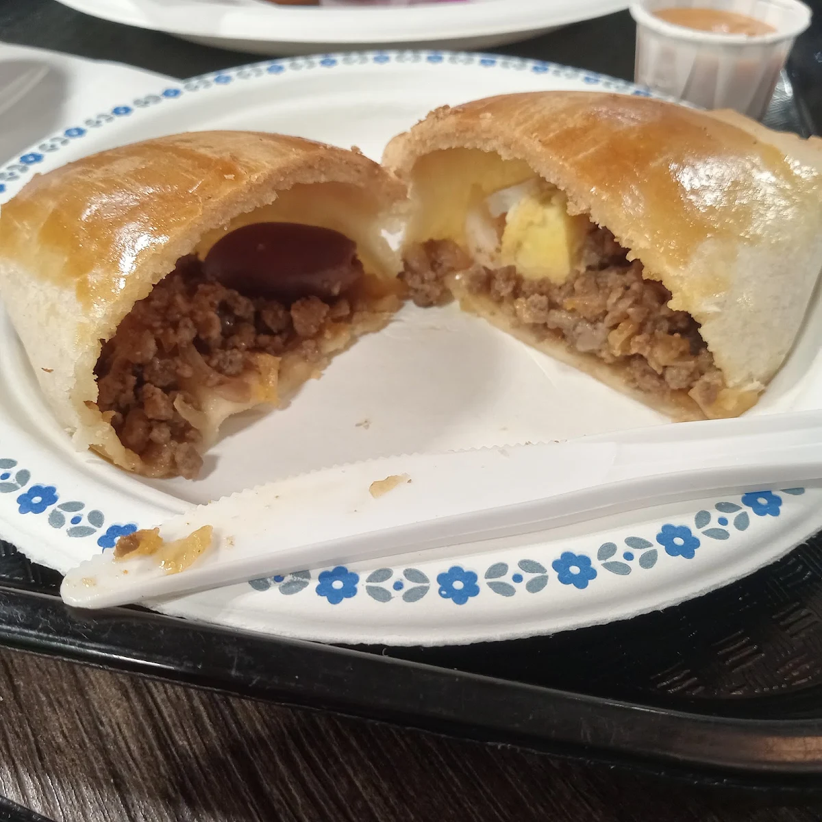 Beef Empanada Cut in Half