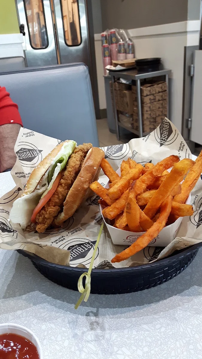 Buffalo Chicken Burger Combo with Sweet Potato Fries