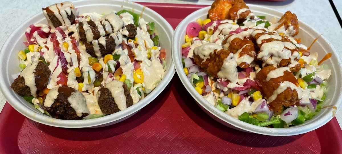Falafel Bowl and Chicken Bowl