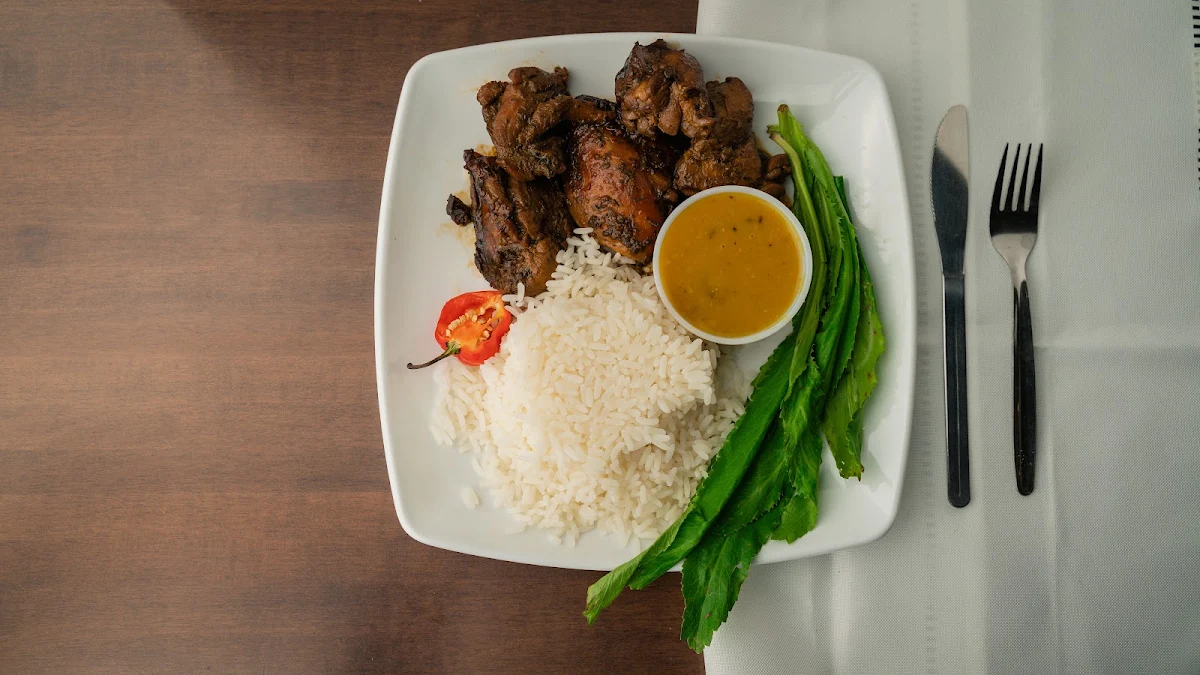 Rice Dhal & Stew Chicken