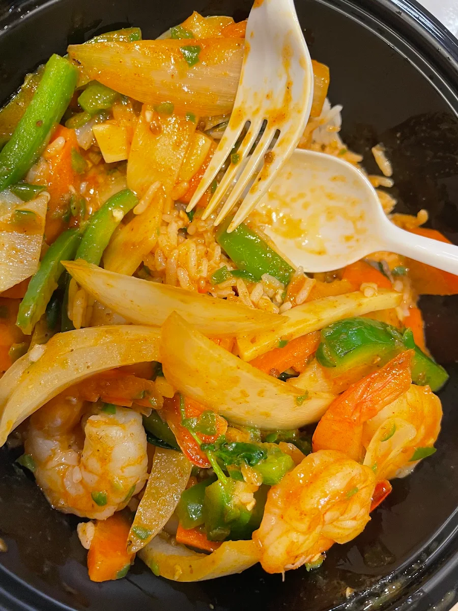 Shrimp Red Curry with Rice
