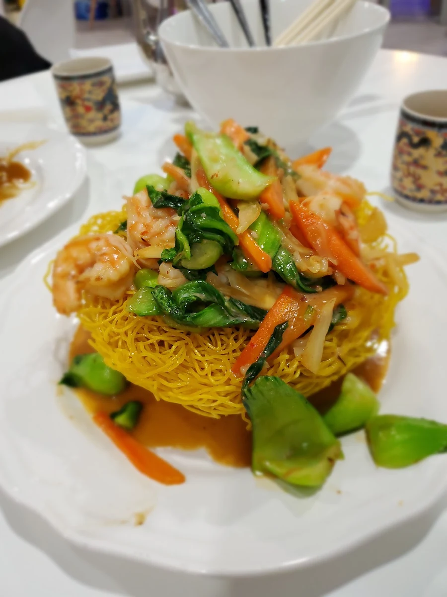 Crispy Noodles with Shrimp Stir Fry