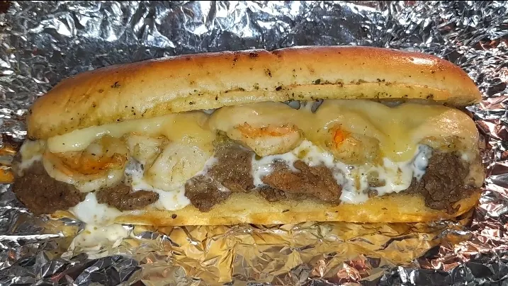 Steak & Shrimp Cheese Steak Sandwich