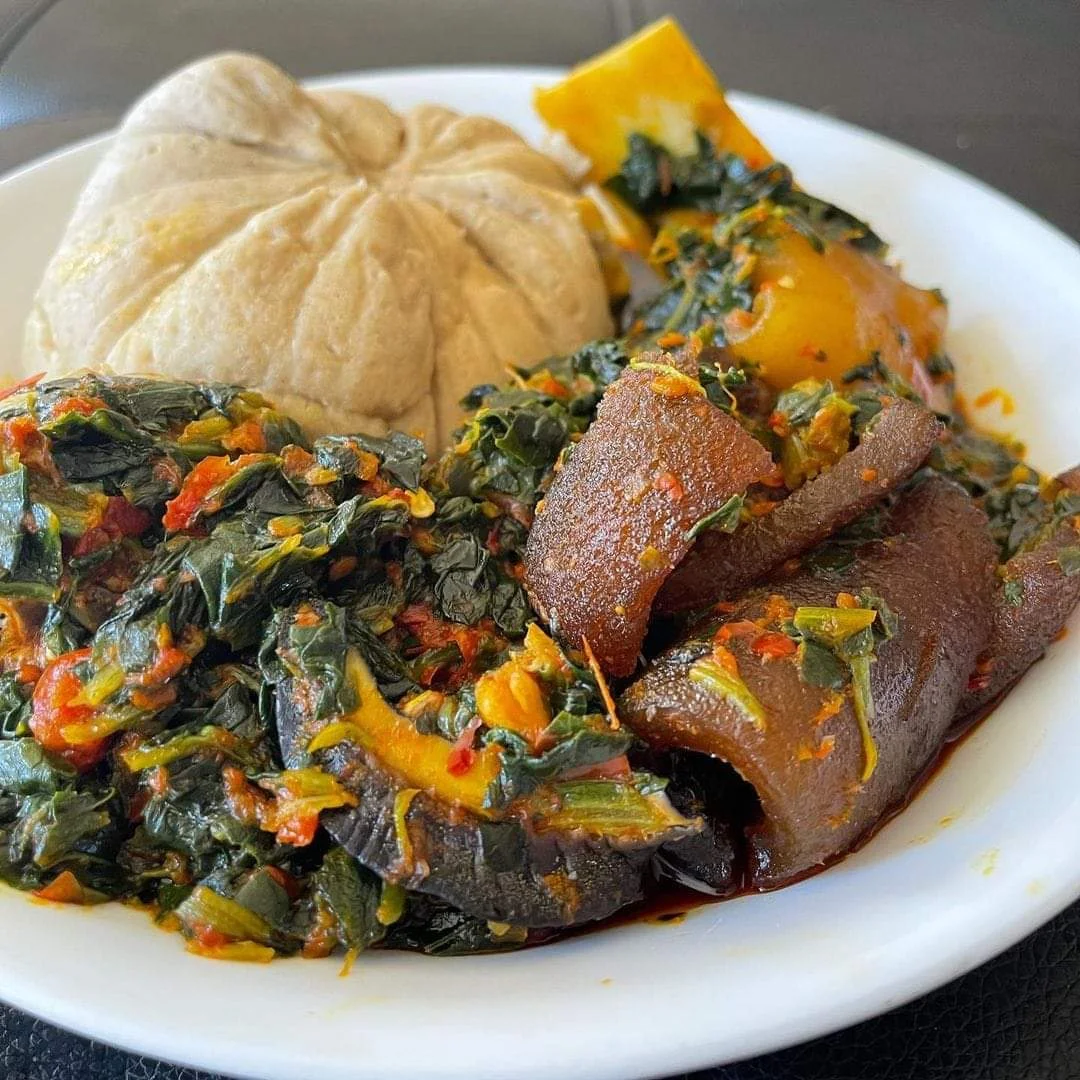 Vegetable Soup and Pounded Yams
