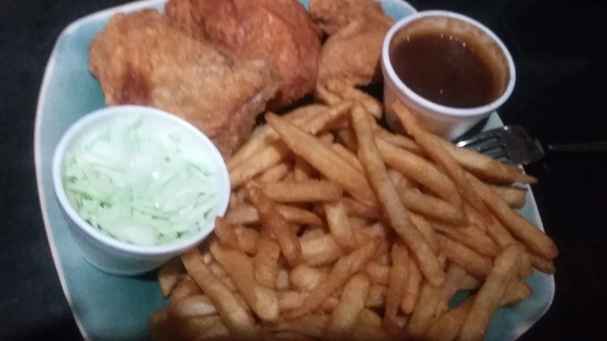 Fried Chicken with Fries and Coleslaw