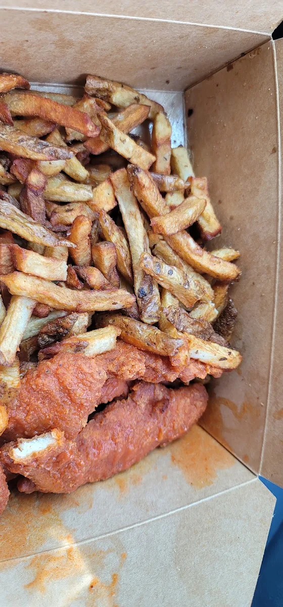Chicken Strip with Buffalo Sauce and Fries