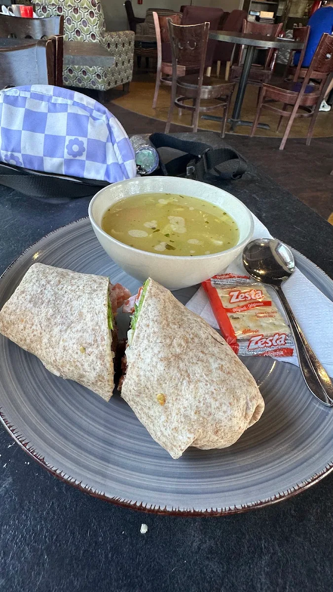 Crispy Chicken Wrap with Soup