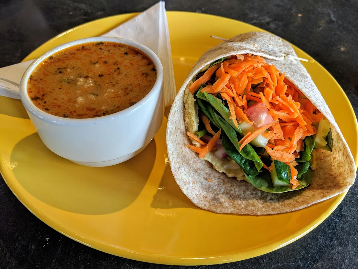 Hummus Wrap and Soup