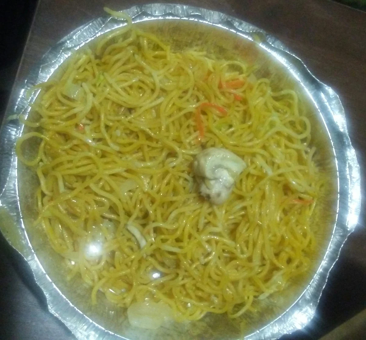 Mushroom Chow Mein All Stuck Together Chewy Taste Like Nothing Ball of Noodles Horrible